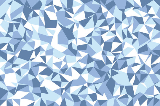 Low poly geometric pattern of blue and white abstract shapes background