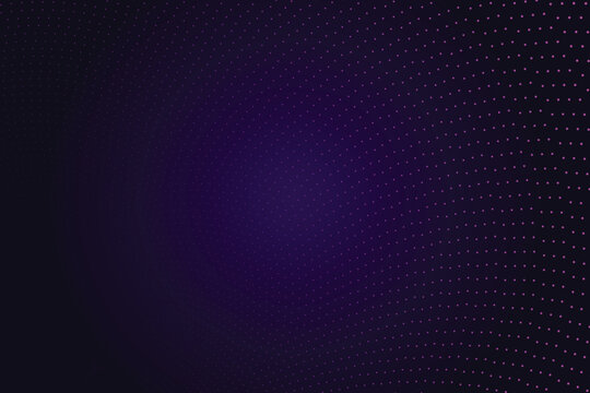 Swirling pink dots on dark purple gradient background, with subtle geometric, structure abstract