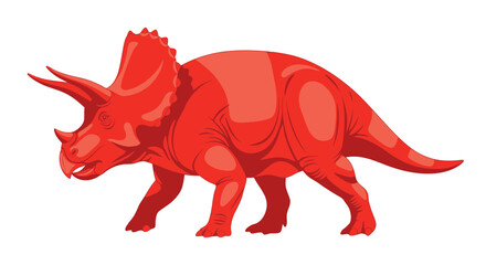 Red Triceratops Dinosaur Illustration © Paidi