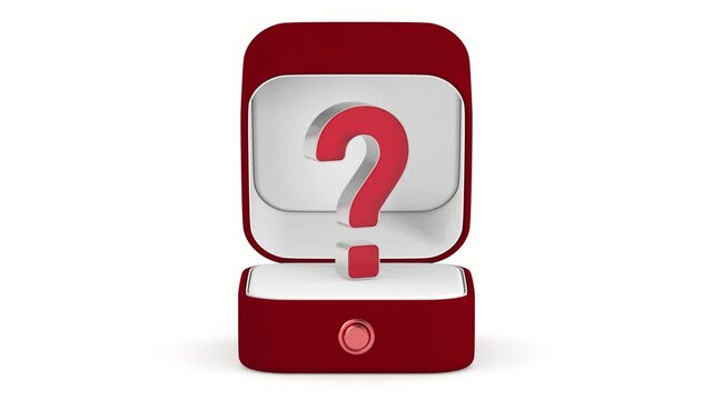 Gift box with question mark on white background. Isolated 3D illustration