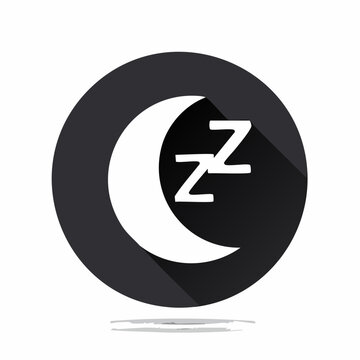 Sleep icon with crescent moon and zzz.