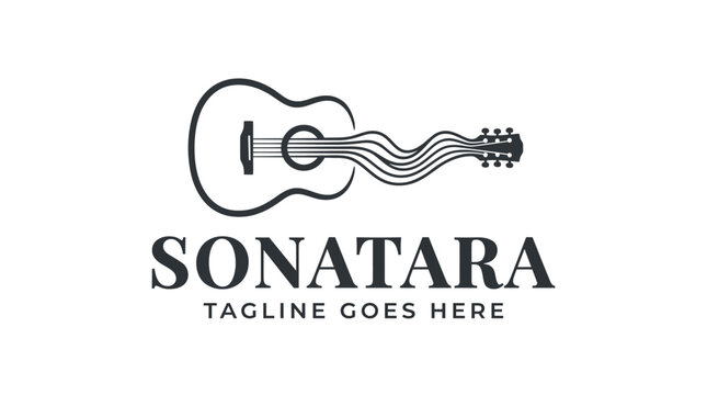 Brand logo depicting a curved acoustic guitar silhouette