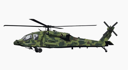 Fototapeta premium A military helicopter in camouflage livery, showcasing advanced technology and tactical capabilities
