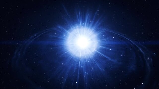 Cosmic Explosion Sending Shockwave Through Deep Space with Intense Energy and Nebula Background