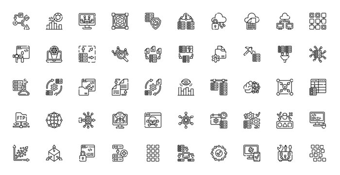 Data Science Analytics AI Machine Learning Icon Set