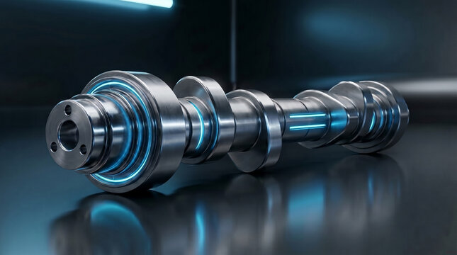 Custom Billet Steel Camshaft with Aerodynamic Lobes and Electronic Variable
Valve Timing Sensors