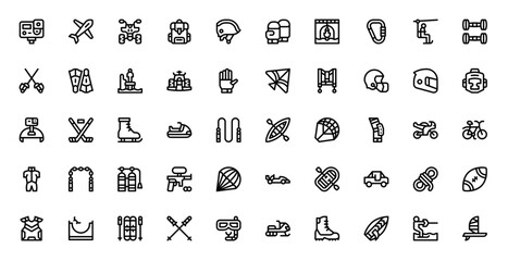 Extreme Sports Adventure Action Outdoor Activity Icon Set © MN Studio's
