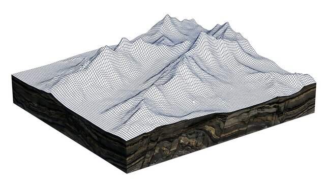 3D GIS Terrain Model Detailed DEM and DSM Representation of a Mountainous Landscape