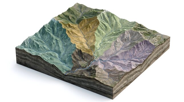 3D GIS Terrain Model Detailed DEM and DSM Representation of a Diverse Landscape