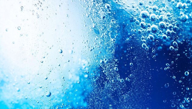 深海のようなディープブルーとシアンとホワイトのグラデーションが爽快な炭酸水の全面テクスチャ背景