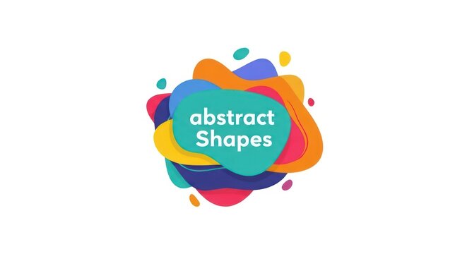 Teal abstract shape with multi colored layers