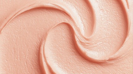 Obraz premium Pink cream texture with soft swirls, clean beauty