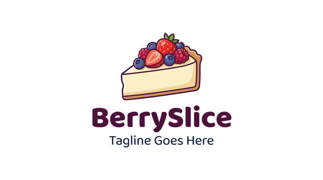 Logo featuring a cake slice topped with berries for BerrySlice