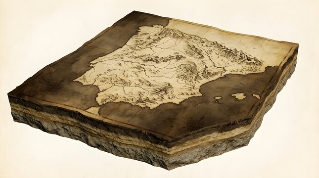 3D GIS Terrain Model Realistic DEM and DSM Data Visualization of Iberian Peninsula Topography