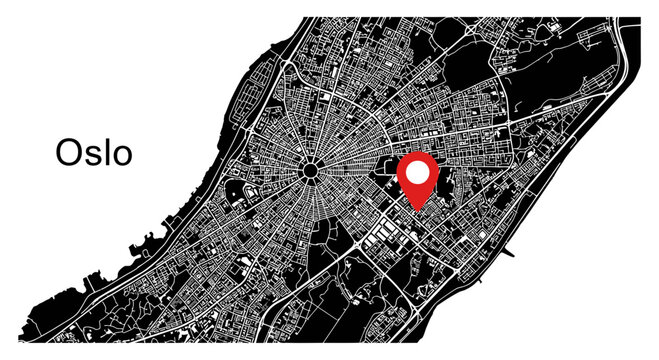 Oslo city map with location pin