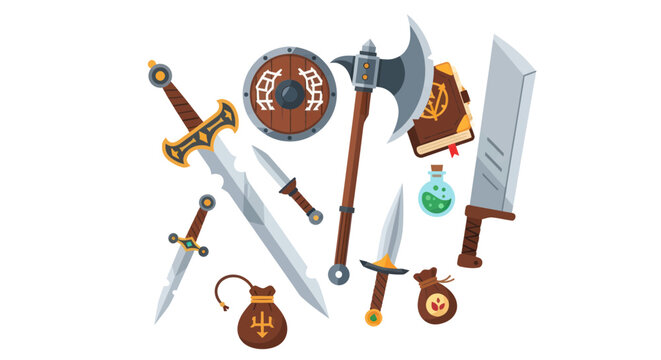 Fantasy Medieval Weapons and Armor Collection, RPG Game Items