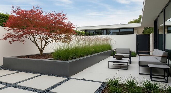 Modern garden exterior landscaping design
