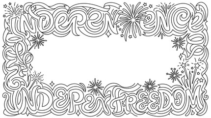 Artistic decorative border featuring freedom theme © Manu