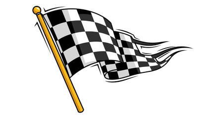 Fototapeta premium Checkered Flag Waving, Racing Symbol, Victory Banner, Motorsport Finish Line