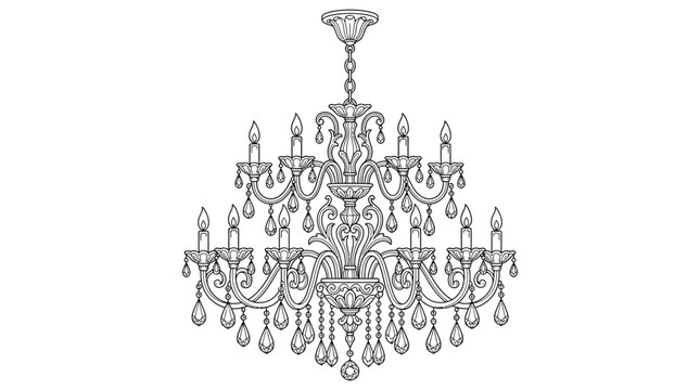 Ornate Crystal Chandelier Illustration
