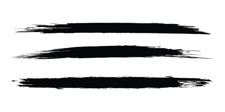 black brush strokes grunge set. Distress texture banners collection.
