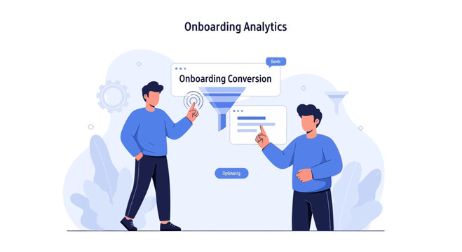 Onboarding Analytics: Business Growth and Conversion Funnel Illustration