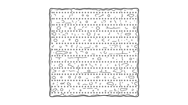 Matzah, Unleavened Bread, Jewish Passover Food, Outline Graphic