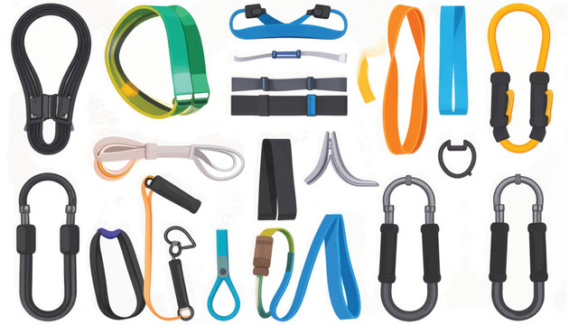Camping Gear Carabiner and Rope Collection.