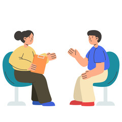 Obraz premium Mental Wellness Consultation Illustration