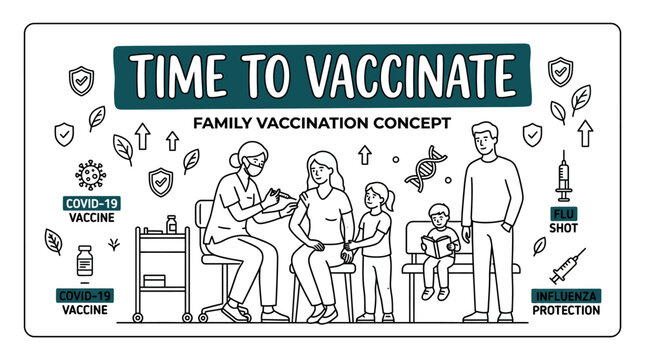 Family Vaccination Concept: Time to Vaccinate Against COVID-19 and Flu