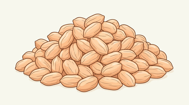 Pile of shelled peanuts vector illustration isolated on white