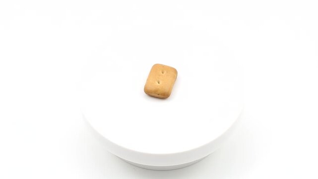 白い背景の上で回転するカンパン