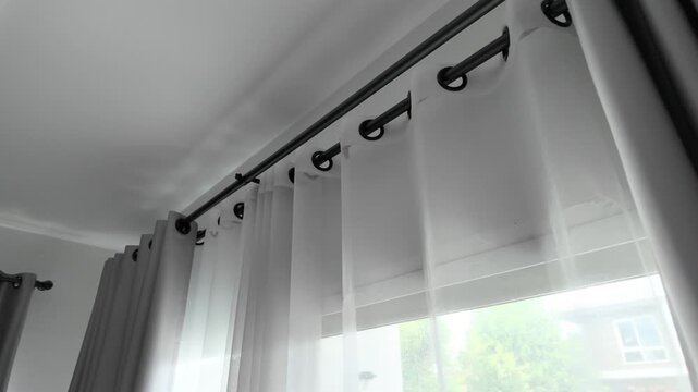 Curtain window interior decoration in living room