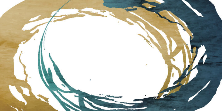 Elegant Abstract Brush Stroke Background in Gold and Blue