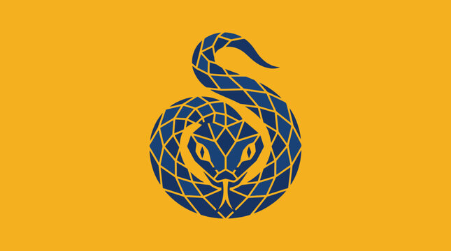 Coiled Snake Vector Illustration for Modern Bold Poster Design