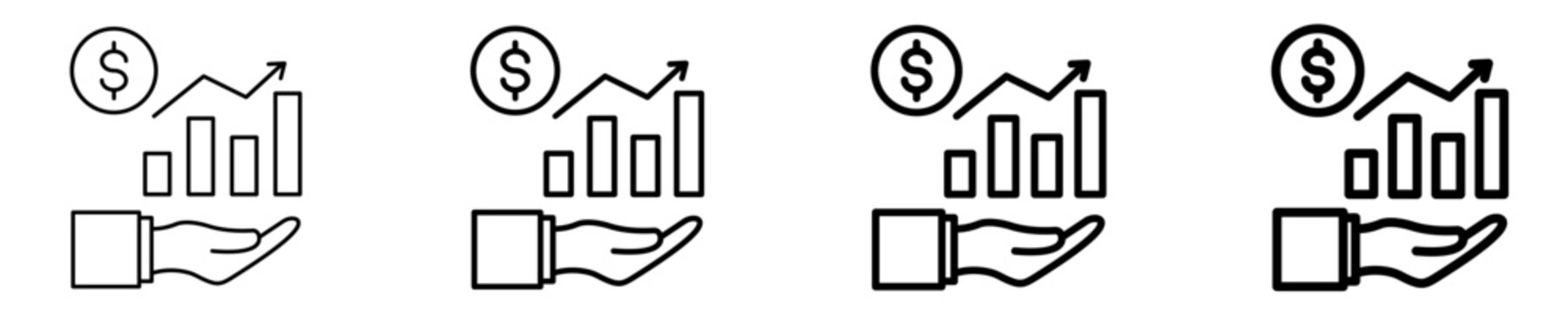 Revenue Growth   Icon Set Different Style Collection