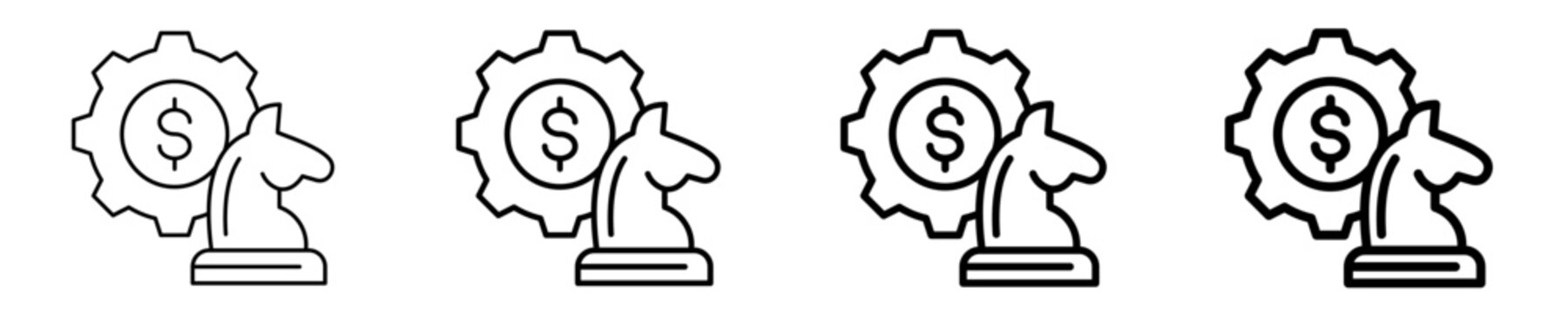 Business Strategy   Icon Set Different Style Collection
