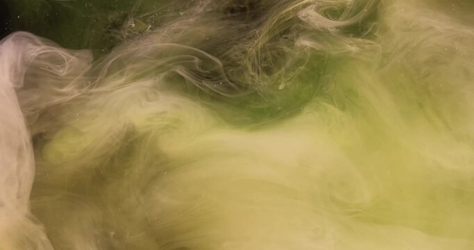 Paint background. Color fog water. Defocused green chemical splash pigment wet texture fluid spreading on art underwater abstraction.