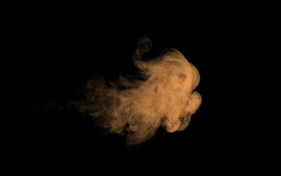 Abstract dust cloud isolated on black background with floating powder particles and dramatic motion effect, ideal for overlays, explosion visuals, dirt texture, cinematic composition