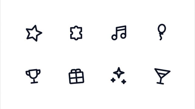 Minimalist doodle icon sheet for party and celebration themes
