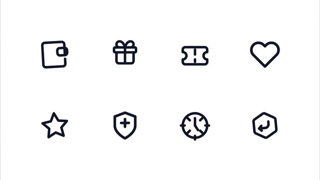 Hand drawn minimalist line icons for interface and e-commerce