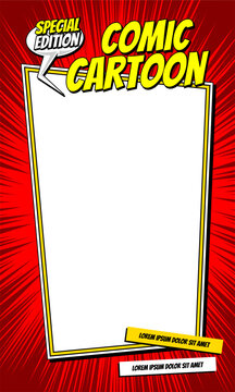 Comic magazine cartoon background art. blank comic magazine template