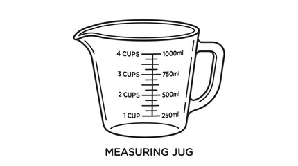 Measuring Jug with Volume Markings - Kitchen Tool Illustration © murtiyem