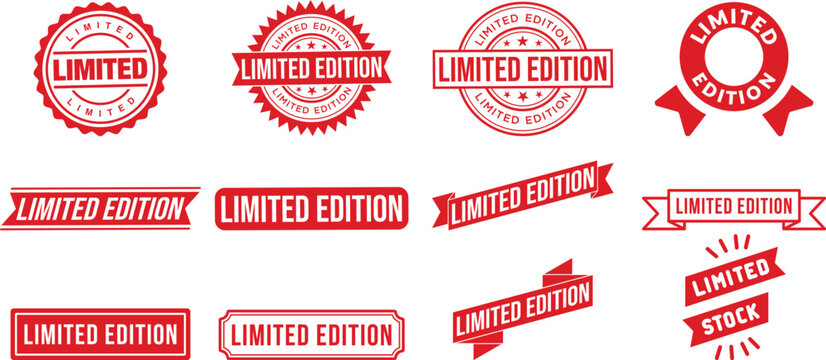 Limited Edition Icon set Collection Group Featuring Premium Badge Label Sticker Emblem Symbol Luxury Marketing Commerce Branding Exclusive Vintage Modern Vector Design.
