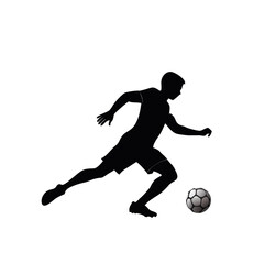 Fototapeta premium soccer player dribbling football icon silhouette illustration for sports and competition design
