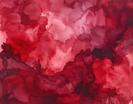 Vibrant Red Watercolor Background Texture.