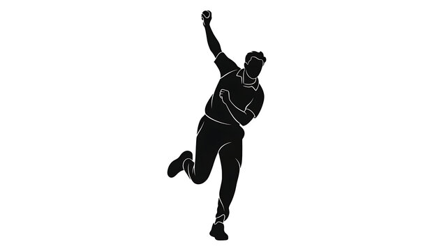 A man in action throwing cricket ball in outdoor sports event quickly