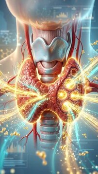 Hyperthyroidism impacts thyroid gland by increasing hormone production causing medical concerns with energy metabolism requiring detailed understanding of endocrine gland anatomy biology neck health
