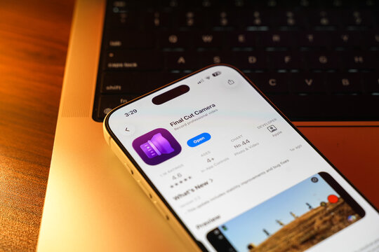 Final Cut Pro Camera logo is displayed on a smartphone screen in Bangalore, India, on May 15, 2026
