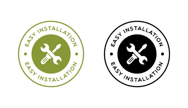Vector Easy Installation Badge Label
